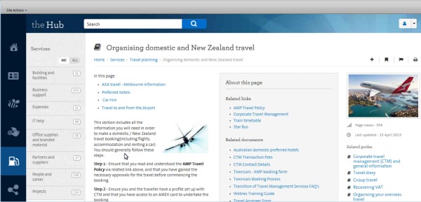 AMP Services page of content