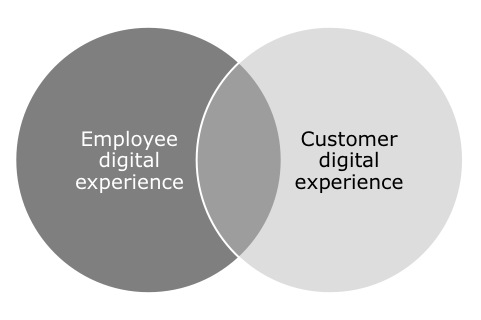 Overlap of employee and customer digital experience
