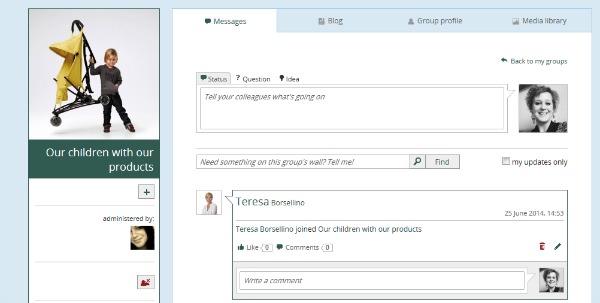 Dorel Juvenile social intranet - Digital Workplace Live