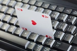 Ace of hearts on a keyboard image