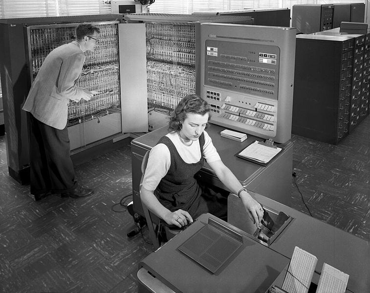 IBM 704 punch card computer
