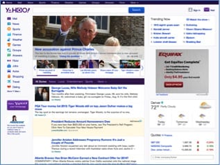 Image of Yahoo news homepage