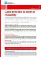 Good practice in intranet findability