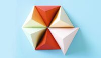 3D hexagon shape made up of 6 origami 3D triangles